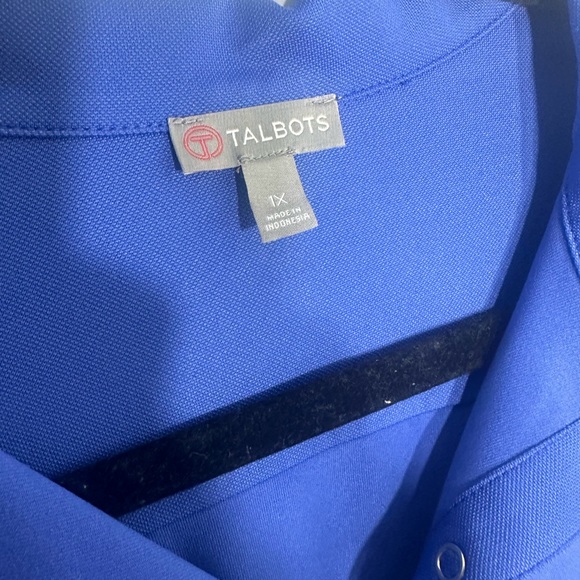 Talbots Drawstring Waist Dress, Sleeveless Polo Style, Blue, Size 1X - Picture 2 of 5